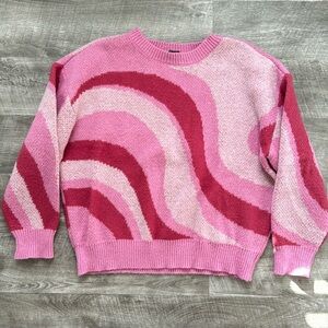Pink/ Red Swirl Sweater